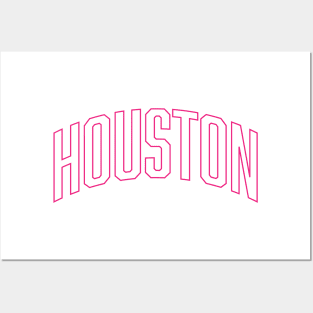 Houston Hot Pink Outline Posters and Art